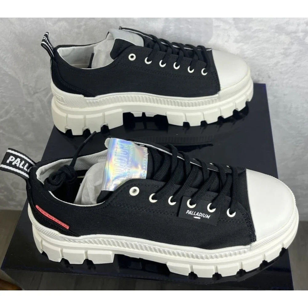 Palladium Women's Revolt Lo TX Shoe Platform Black Marshmallow Size 10 NEW